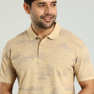Tread Men Tropical Printed Collar Cotton T-shirt
